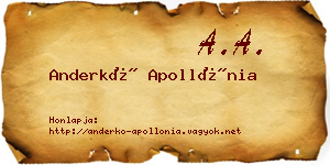 Anderkó Apollónia névjegykártya